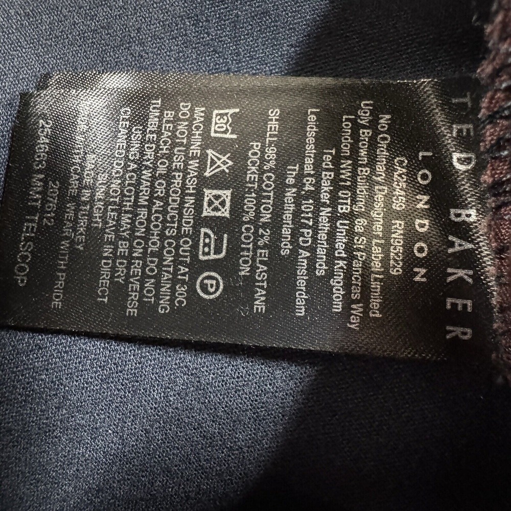 Ted Baker Jeans Menns 34x28 Blue Stretch Soft Touch Regular Fit Velvet‎ - Picture 13 of 16